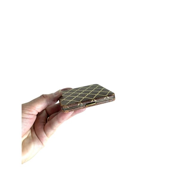 1950s 60s leather covered powder compact with mirror - Picture 6 of 9